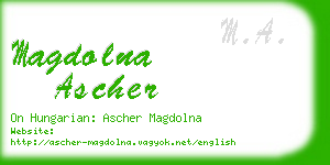 magdolna ascher business card